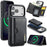 DG.MING M6 Series For iPhone 18 Pro / 17 Pro Case Magnetic Wallet PU + PC + TPU Phone Cover - Black - 1