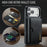 DG.MING M6 Series For iPhone 18 Pro Max / 17 Pro Max Case Magnetic Wallet PU + PC + TPU Phone Cover - Black - 7
