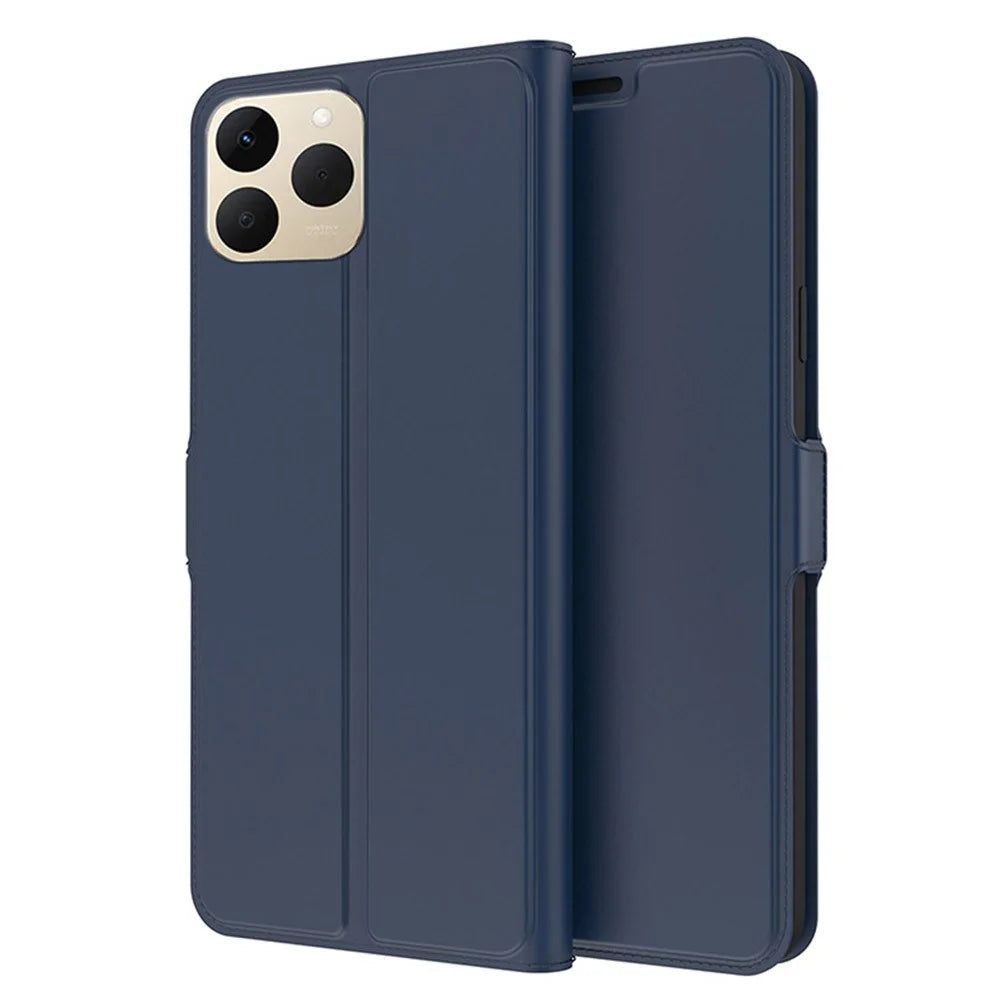 For Realme 15T 5G Case Shockproof TPU Inner Shell Leather Phone Cover Card Slot - Blue - 1