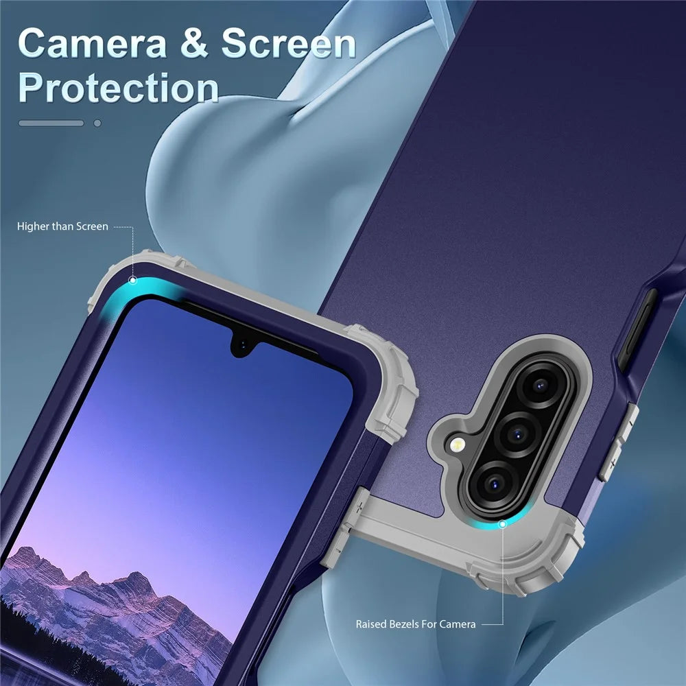 For Samsung Galaxy A18 5G / A18 4G / A17 5G / A17 4G Case Shockproof PC + TPU Phone Back Cover - Navy Blue - 5