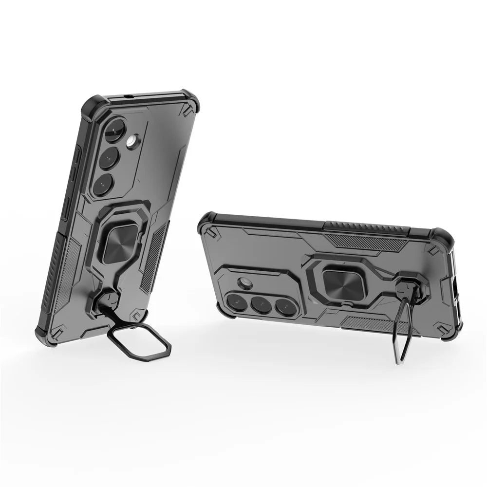 For Samsung Galaxy S26  Case Rotatable Ring Kickstand PC + TPU Shockproof Phone Cover - Black - 3