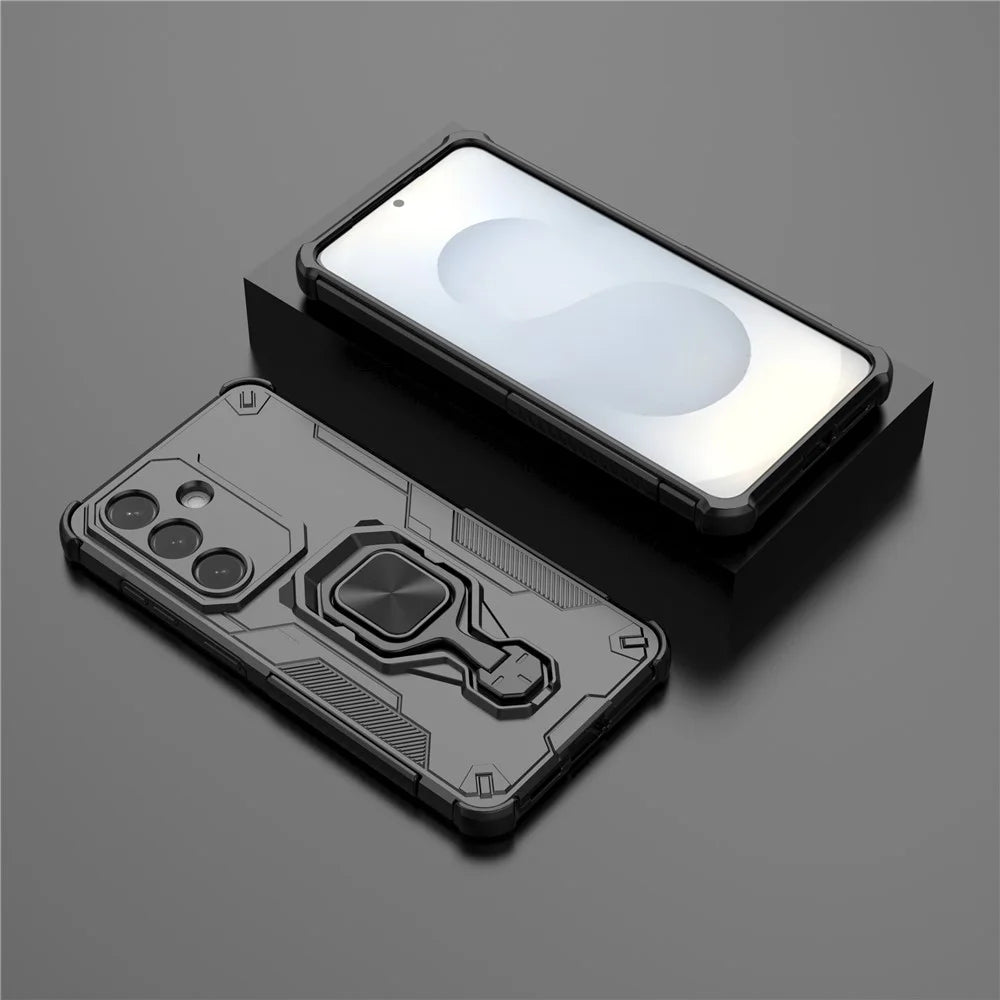 For Samsung Galaxy S26  Case Rotatable Ring Kickstand PC + TPU Shockproof Phone Cover - Black - 5