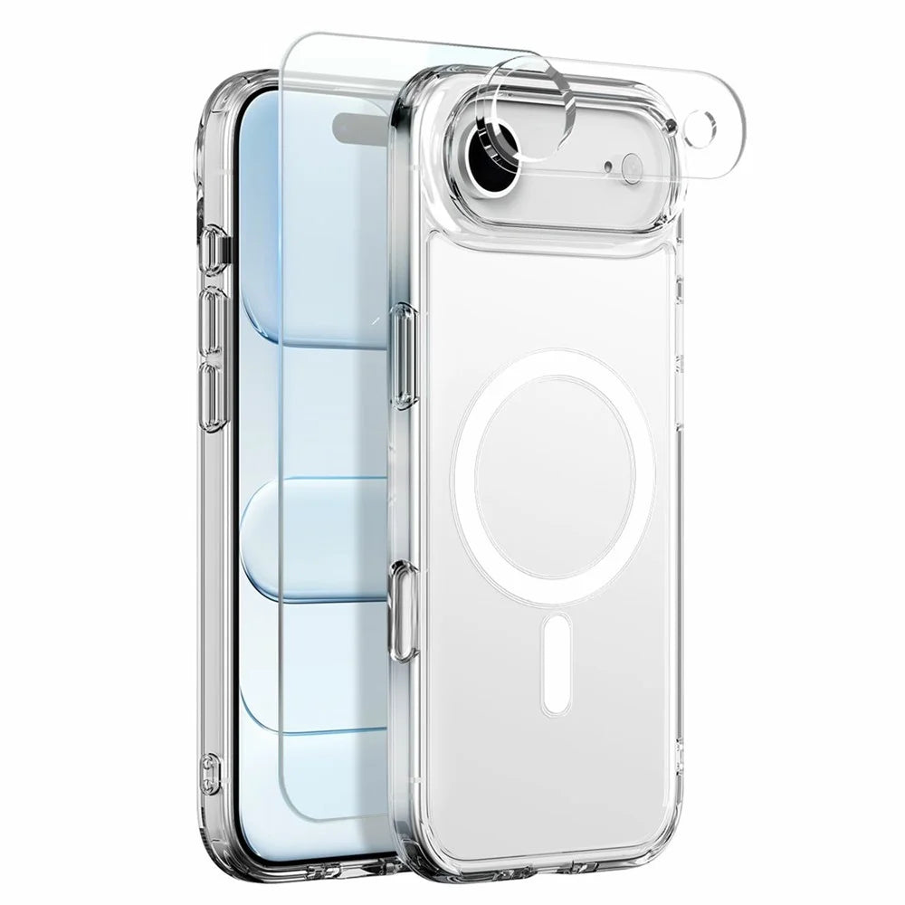NORTHJO For iPhone Air Magnetic Case PC + TPU Phone Cover Set with Front Screen Protector + Lens Film - 1