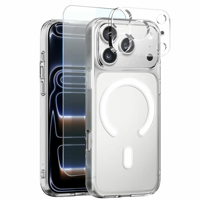 NORTHJO For iPhone 17 Pro Magnetic Case PC + TPU Phone Cover Set with Front Screen Protector + Lens Film - 1