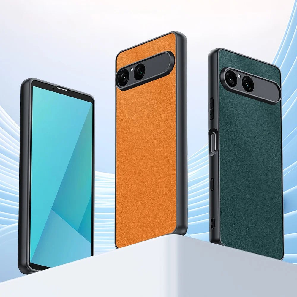 For Sony Xperia 10 VII Case PU Leather Coated PC + TPU Anti-Drop Phone Cover - Orange - 2