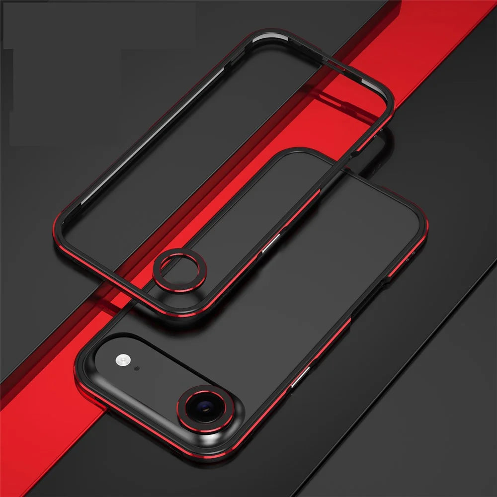 For iPhone Air Bumper Case No-Back Phone Frame Cover with Lens Protection - Black / Red - 2