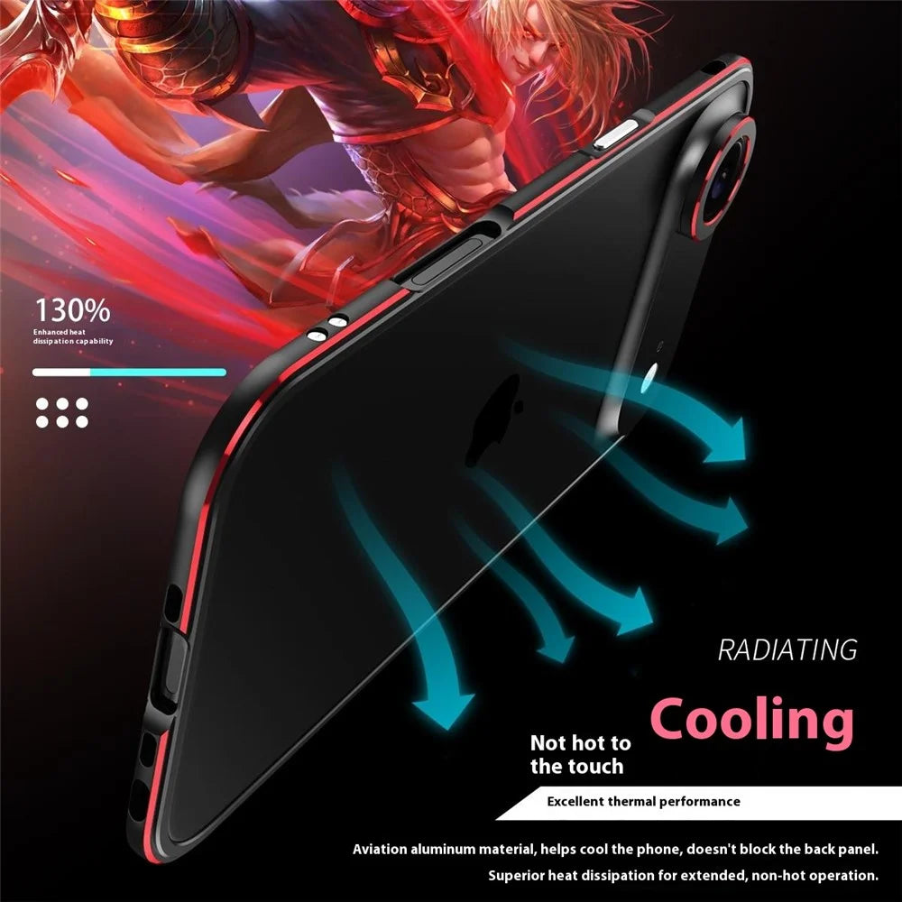 For iPhone Air Bumper Case No-Back Phone Frame Cover with Lens Protection - Black / Red - 5