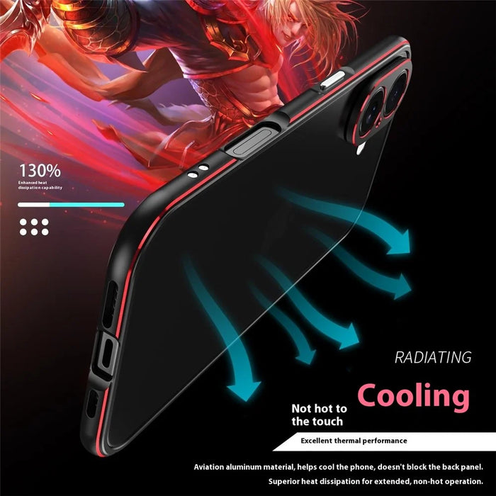 For iPhone 17 Bumper Case No-Back Phone Frame Cover with Lens Protection - Black / Red - 5