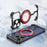For iPhone 17 Pro Max Metal Case Rotating Kickstand Heat Dissipation Frameless Phone Bumper Cover with Lens Protector - Black / Red - 2
