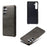 For Samsung Galaxy S25 FE Case Calf Texture PU Leather Hard PC Protective Phone Cover - Black - 2