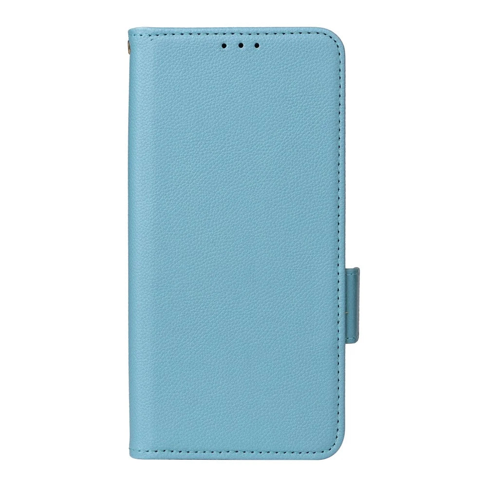 For ZTE nubia Air Case Litchi Texture Wallet Leather Phone Cover with Wrist Strap - Baby Blue - 7