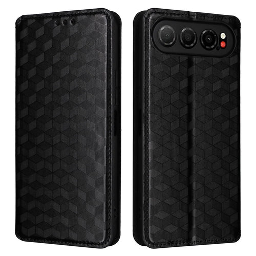 For ZTE nubia Air Case Wallet Rhombus Imprinted Leather Phone Cover - Black - 1