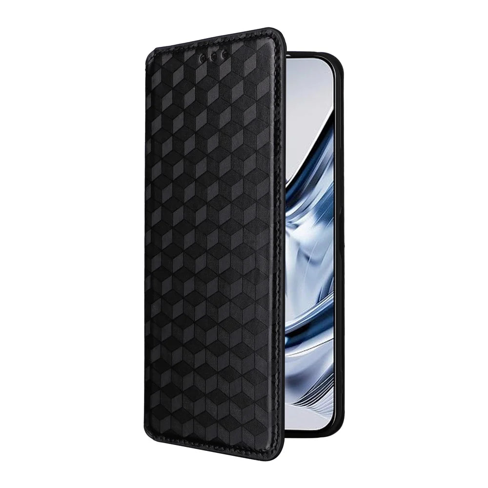 For ZTE nubia Air Case Wallet Rhombus Imprinted Leather Phone Cover - Black - 5