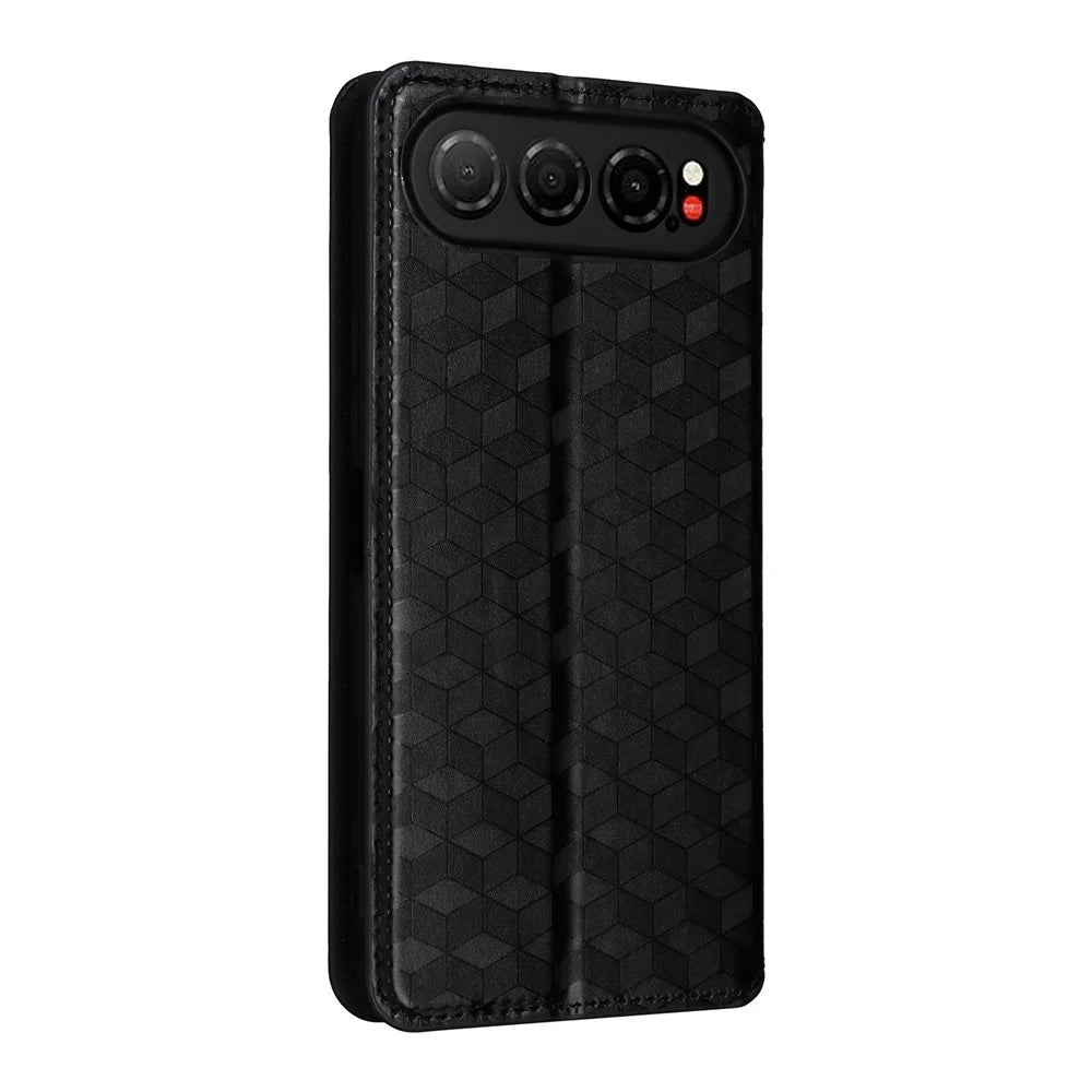 For ZTE nubia Air Case Wallet Rhombus Imprinted Leather Phone Cover - Black - 6