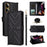 For ZTE nubia Neo 2 5G Case with Shoulder / Wrist Strap Leather Phone Cover Stand Wallet - Black - 1