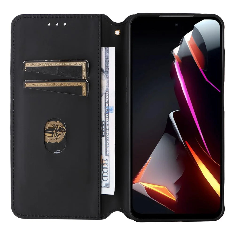 For ZTE nubia Neo 2 5G Case Wallet Rhombus Imprinted Leather Phone Cover - Black - 2