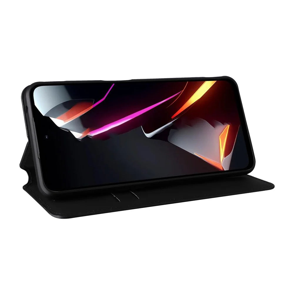 For ZTE nubia Neo 2 5G Case Wallet Rhombus Imprinted Leather Phone Cover - Black - 3