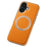 For iPhone 17 Magnetic Case with Rotating Kickstand Leather + PC + TPU Electroplating Phone Cover - Orange - 1