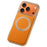 For iPhone 17 Pro Max Magnetic Case with Rotating Kickstand Leather + PC + TPU Electroplating Phone Cover - Orange - 1