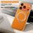 For iPhone 17 Pro Max Magnetic Case with Rotating Kickstand Leather + PC + TPU Electroplating Phone Cover - Orange - 2