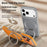 For iPhone 17 Pro Max Magnetic Case with Rotating Kickstand Leather + PC + TPU Electroplating Phone Cover - Orange - 6