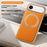 For iPhone Air Magnetic Case with Rotating Kickstand Leather + PC + TPU Electroplating Phone Cover - Orange - 2