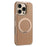 For iPhone 16 Pro Max Magnetic Case with Rotating Kickstand Leather + PC + TPU Electroplating Phone Cover - Desert Gold - 1