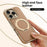 For iPhone 16 Pro Max Magnetic Case with Rotating Kickstand Leather + PC + TPU Electroplating Phone Cover - Desert Gold - 4