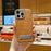 For iPhone 15 Pro Max Case with Hidden Kickstand Leather + PC + TPU Matte Electroplated Phone Cover - Brown - 1