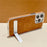 For iPhone 15 Pro Max Case with Hidden Kickstand Leather + PC + TPU Matte Electroplated Phone Cover - Brown - 3