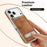 For iPhone 17 Pro Max Case with Hidden Kickstand Leather + PC + TPU Matte Electroplated Phone Cover - Brown - 5