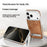 For iPhone 17 Pro Max Case with Hidden Kickstand Leather + PC + TPU Matte Electroplated Phone Cover - Brown - 6