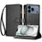 For iPhone 18 Pro Max / 17 Pro Max Leather Case Zipper Wallet Stand Shockproof Phone Cover with Wrist Strap - Black - 1