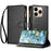 For Realme 15T 5G Leather Case Zipper Wallet Stand Shockproof Phone Cover with Wrist Strap - Black - 1