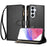 For Samsung Galaxy A18 5G / A18 4G / A17 5G / A17 4G / A26 5G Leather Case Zipper Wallet Stand Shockproof Phone Cover with Wrist Strap - Black - 1