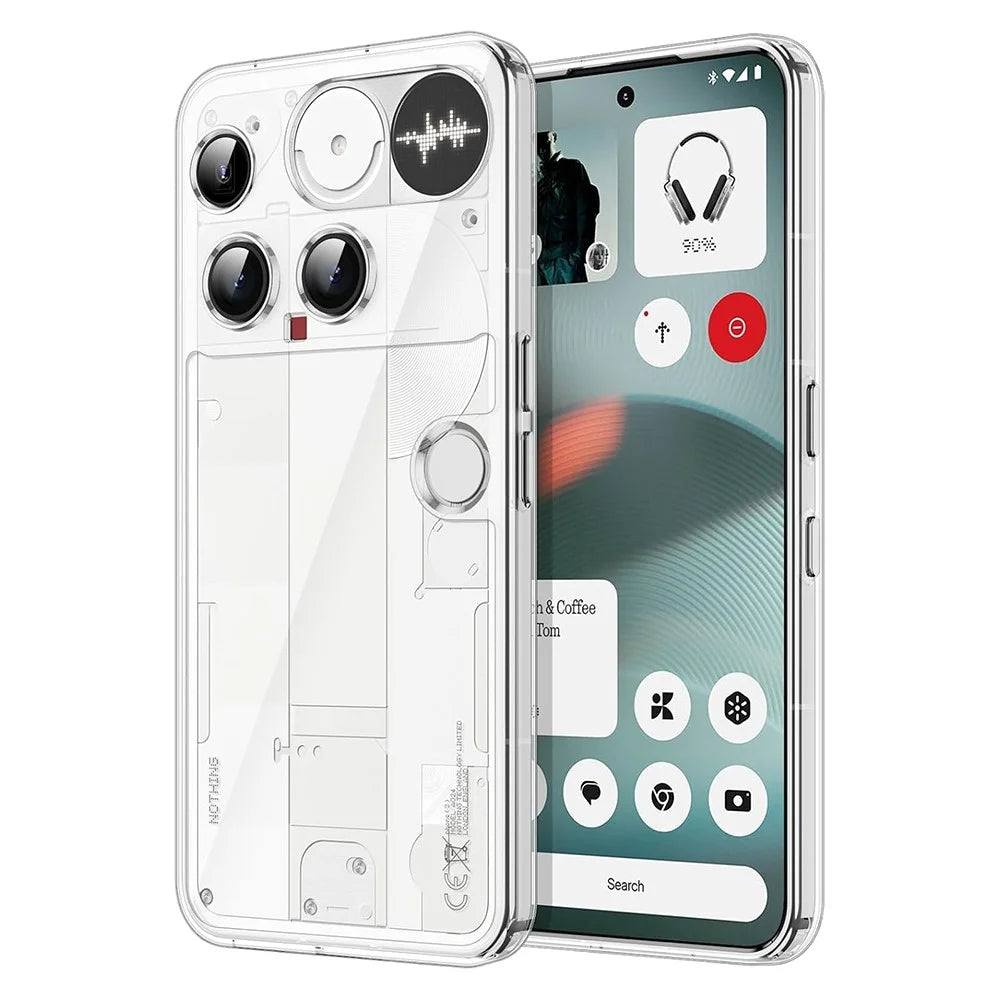 For Nothing Phone (3) 5G Case Crystal Clear Soft TPU Frame Hard PC Back Phone Cover - 1