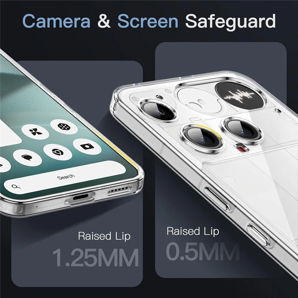 For Nothing Phone (3) 5G Case Crystal Clear Soft TPU Frame Hard PC Back Phone Cover - 3