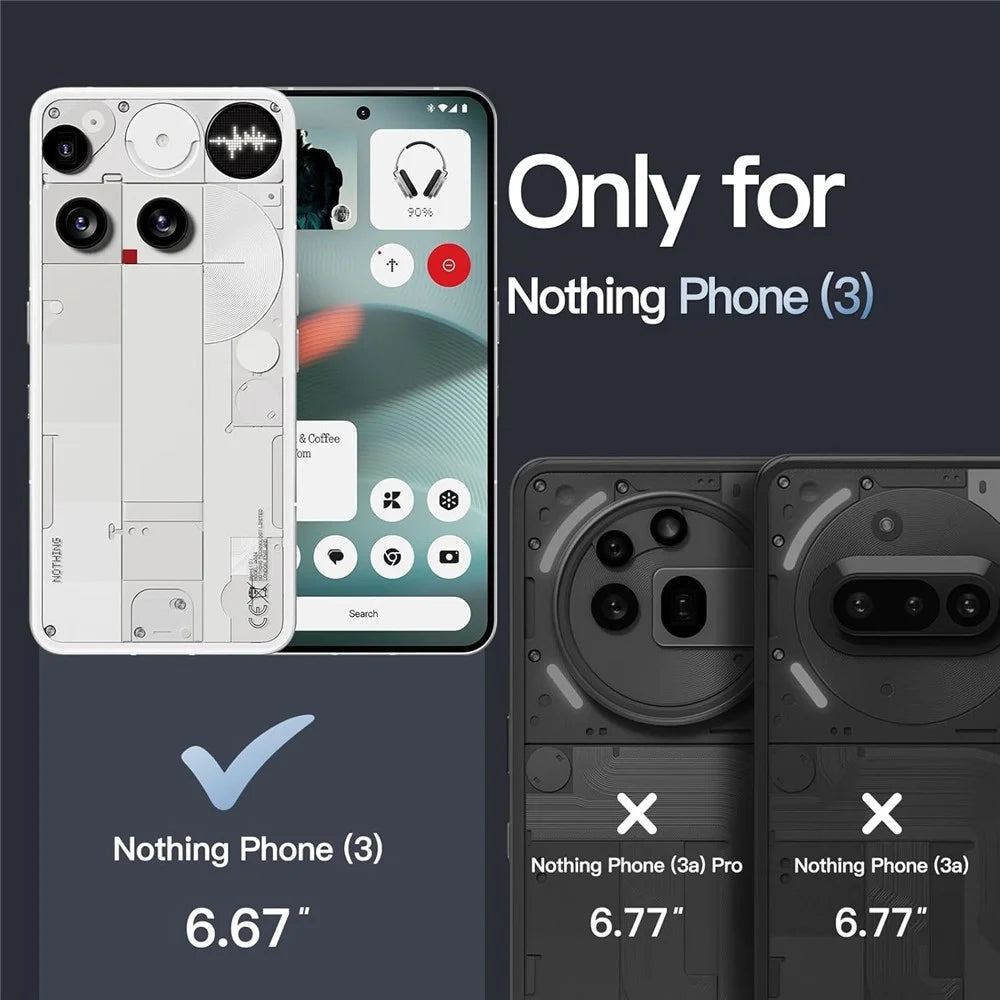 For Nothing Phone (3) 5G Case Crystal Clear Soft TPU Frame Hard PC Back Phone Cover - 4