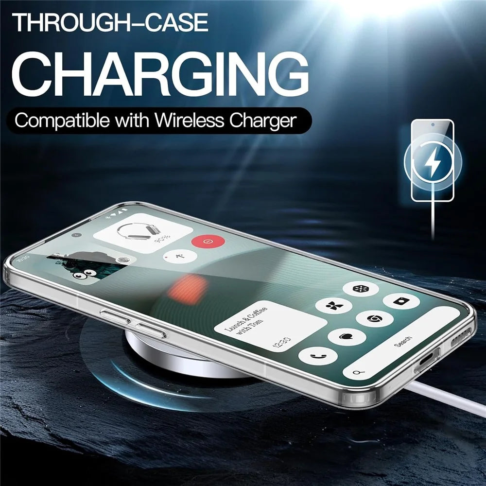 For Nothing Phone (3) 5G Case Crystal Clear Soft TPU Frame Hard PC Back Phone Cover - 5