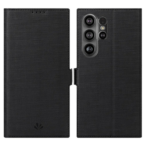 VILI DMK Series for Samsung Galaxy S25 Ultra Case Stand Wallet Leather Phone Cover - Black - 1