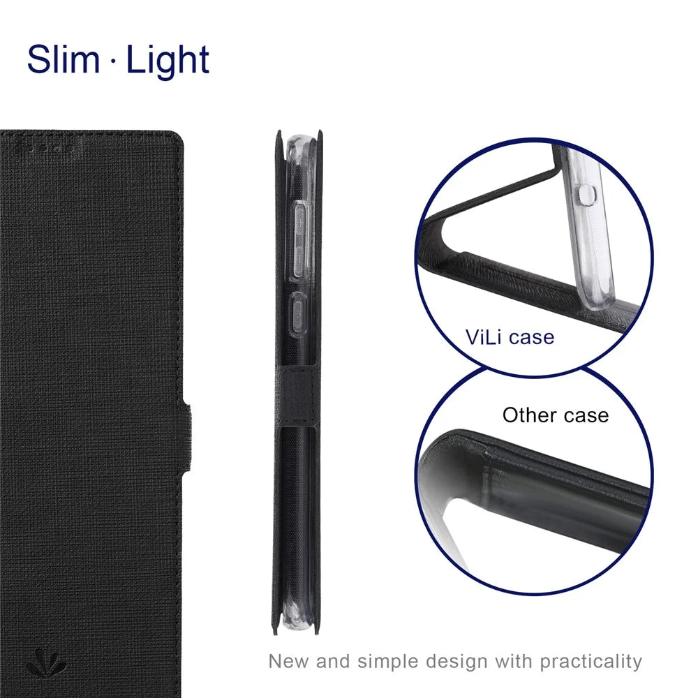 VILI DMK Series for Samsung Galaxy S25 Ultra Case Stand Wallet Leather Phone Cover - Black - 5