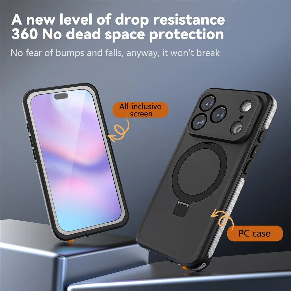 REDPEPPER For iPhone 17 Pro IP68 Waterproof Case Compatible with MagSafe Kickstand Phone Back Cover - 7