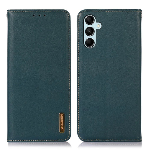 KHAZNEH For Samsung Galaxy S26 Case Wallet Genuine Cow Leather Phone Cover Nappa Texture - Green - 1