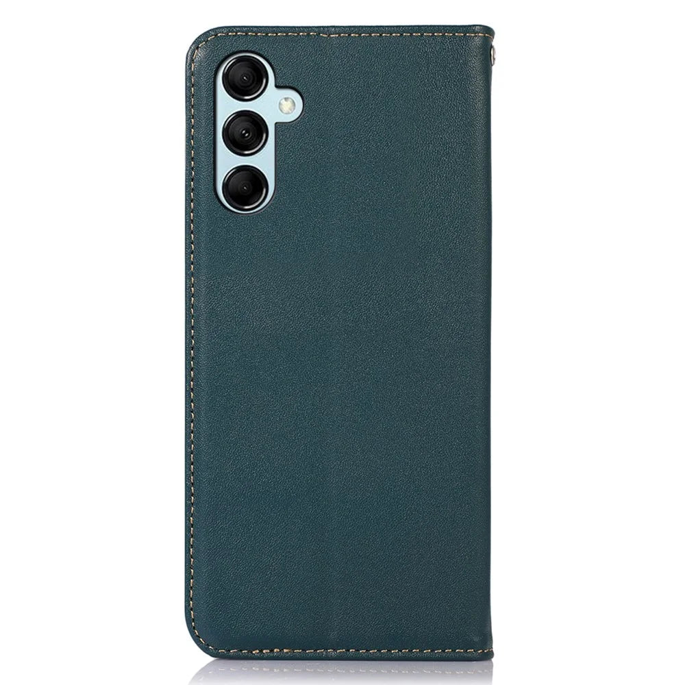 KHAZNEH For Samsung Galaxy S26 Case Wallet Genuine Cow Leather Phone Cover Nappa Texture - Green - 7