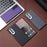 For Samsung Galaxy Z Fold4 5G Magnetic Case Carbon Fiber Texture PC Phone Cover with Tempered Glass Film - Black - 2