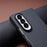 For Samsung Galaxy Z Fold4 5G Magnetic Case Carbon Fiber Texture PC Phone Cover with Tempered Glass Film - Black - 7