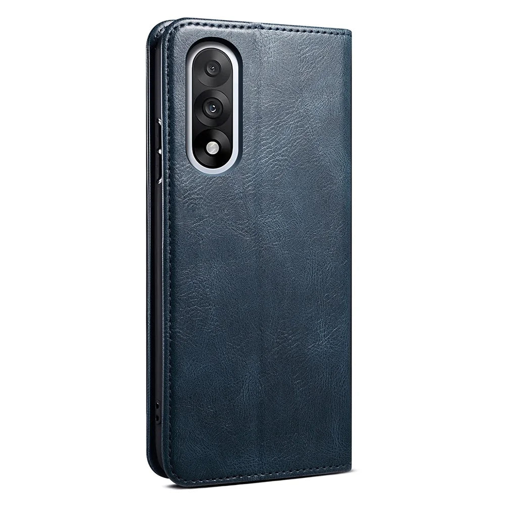 For OnePlus Nord 5 5G / Ace 5 Ultra 5G Case Crazy Horse Texture Waxy Leather Wallet Stand Phone Cover - Blue - 6