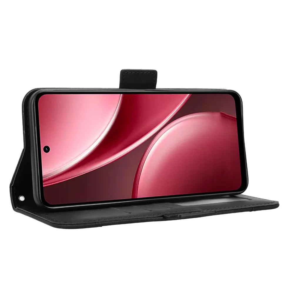For vivo Y21d / vivo Y31 5G Leather Case Phone Wallet Cover with Multiple Card Slots - Black - 6