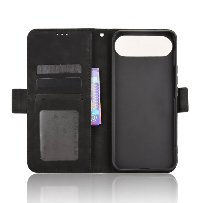 For TECNO Pova Slim 5G / TECNO Spark Slim 4G Leather Case Phone Wallet Cover with Multiple Card Slots - Black - 4