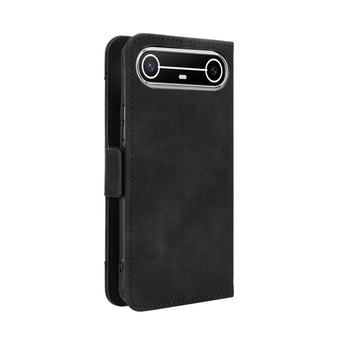 For TECNO Pova Slim 5G / TECNO Spark Slim 4G Leather Case Phone Wallet Cover with Multiple Card Slots - Black - 7